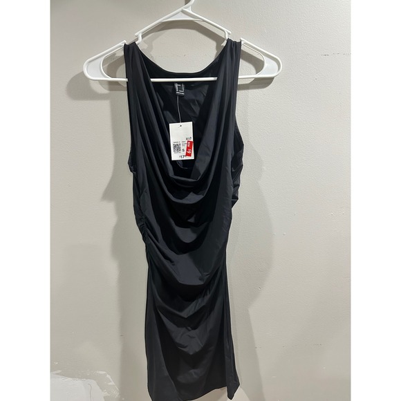 Forever 21 Dresses & Skirts - Forever 21 Black Cowl Neck Ruched Sleeveless Knit Mini Dress NWT Size S